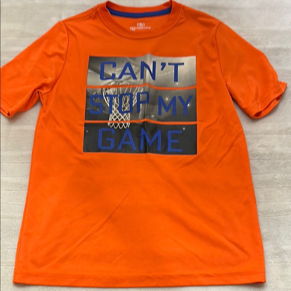 Athleta Orange Short Sleeve Tee Bold Graphic